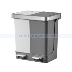 Treteimer EKO Hana Duo Abfalleimer 2 x 10 Liter weiß-grau