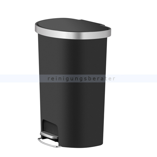 Treteimer EKO Hana halbrunder Abfalleimer 55 L schwarz