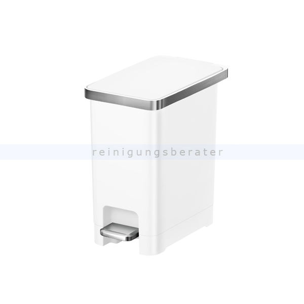 Treteimer EKO Hana Slim 1 Abfalleimer 10 Liter weiß