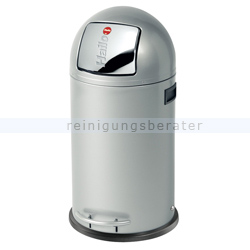 Treteimer Hailo KickMaxx® 35 L Stahl silber