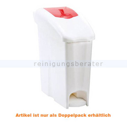 Treteimer Orgavente Lady Bin Mülleimer weiß/rot 17 L