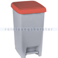 Treteimer Orgavente SLIM Tretmülleimer grau-rot 60 L