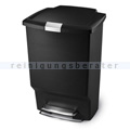 Treteimer rechteckig Simplehuman schwarz 45 L