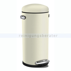 Treteimer retro Simplehuman 30 L, cremefarbener Edelstahl
