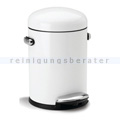 Treteimer retro Simplehuman 4,5 L, weißer Edelstahl