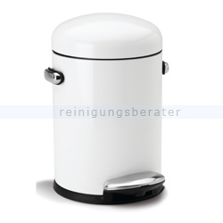 Treteimer retro Simplehuman 4,5 L, weißer Edelstahl
