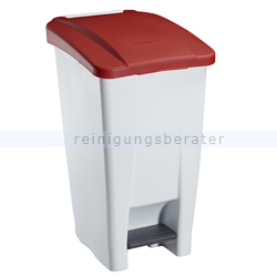 Treteimer Rossignol Mobily Kunststoff 60 L weiß/rot