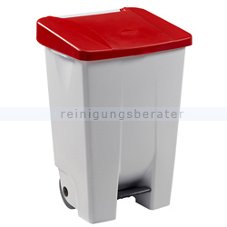Treteimer Rossignol Mobily Kunststoff 80 L weiß/rot