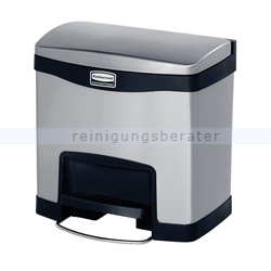 Treteimer Rubbermaid Slim Jim® Edelstahl schwarz 15 L