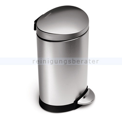 Treteimer Simplehuman 6 L halbrund, gebürsteter Edelstahl