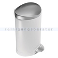 Treteimer Simplehuman 6 L halbrund, weißer Edelstahl