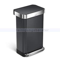 Treteimer Simplehuman Edelstahl 45 L, schwarz