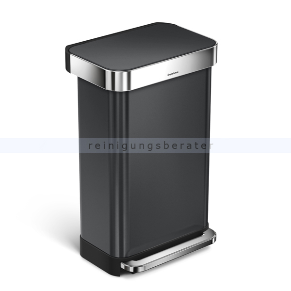 Treteimer Simplehuman Edelstahl 45 L, schwarz