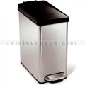 Treteimer Simplehuman mit Kunststoffdeckel schmal 10 L