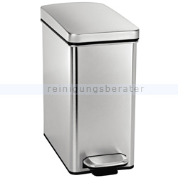 Treteimer Simplehuman schmal 10 L, gebürsteter Edelstahl