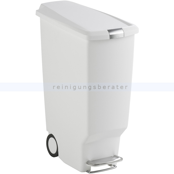 Treteimer Simplehuman Slim Step Can schmal weiß 40 L