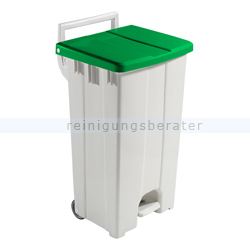 Treteimer TTS Derby Kunststoff 90 L grüner Deckel