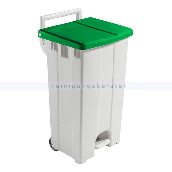 Treteimer TTS Derby Kunststoff 90 L grüner Deckel