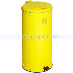Treteimer VAR GVA Abfallsammler mit Fußpedal 66 L gelb