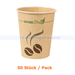 Trinkbecher NatureStar BIO Papier Mocca 0,3 L 50 Stück