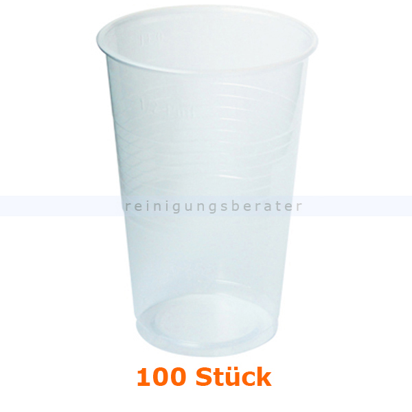 Trinkbecher transparent 0,3 L mit Rillen im Pack 100 Stück