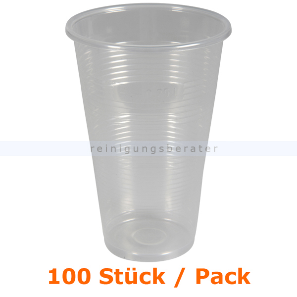 Trinkbecher transparent Kunststoffbecher 0,3 L 100 Stück