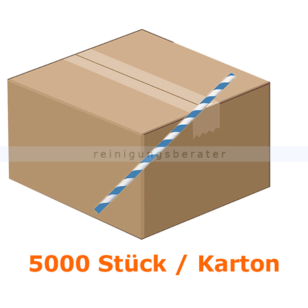 Trinkhalme NatureStar BIO Papier blau-weiß 5000 Stück