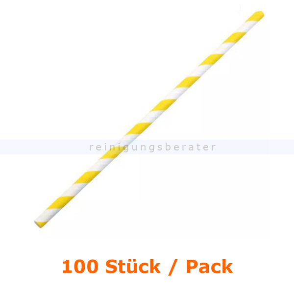 Trinkhalme NatureStar BIO Papier gelb-weiß 100 Stück