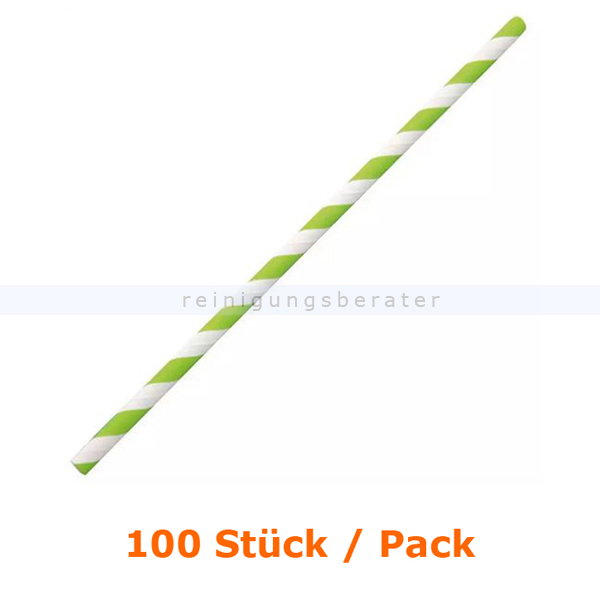 Trinkhalme NatureStar BIO Papier grün-weiß 100 Stück