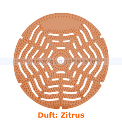Urinalsieb, Urinaleinlage rund, orange, Duft Citrus