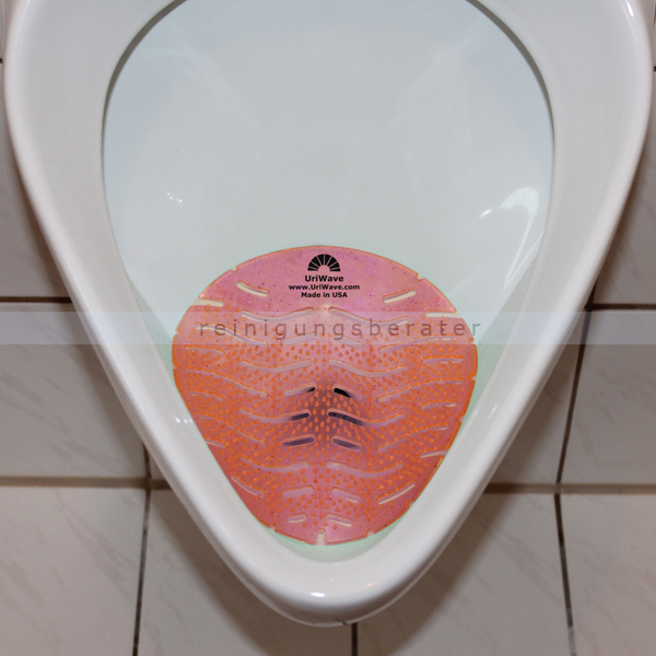 Farbe: orange 2er Set Pissoir-Einlage rund Urinal-Sieb mit Mango-Duft 