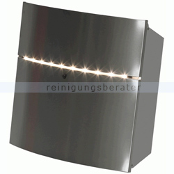 Wandbriefkasten mit LED Beleuchtung Edelstahl Silber Grau