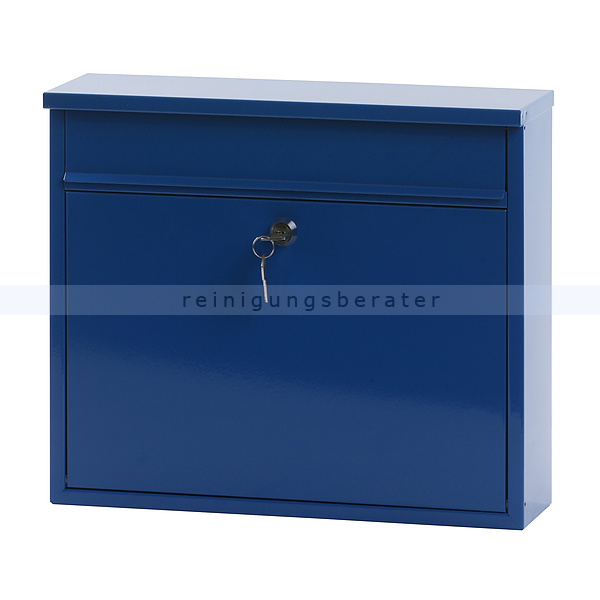 Wandbriefkasten V-Part Granadan mit Schloss blau