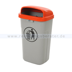 Wandmülleimer Plastic Omnium Feuerfest grau-orange 50 L