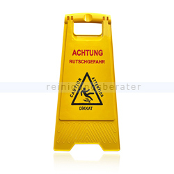 Warnschild Bayersan Achtung Rutschgefahr mehrsprachig