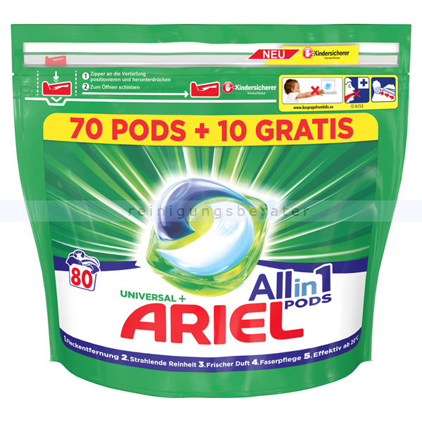Waschmitteltabs P&G Ariel All in 1 Pods Universal 80 WL