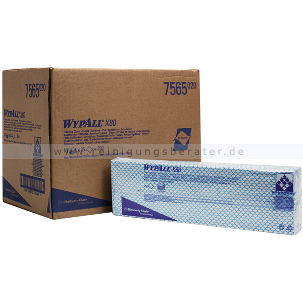 Wischtuch Kimberly Clark WYPALL X80 Interfold Blau