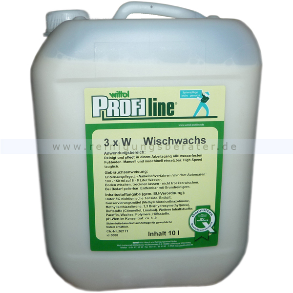 Wischwachs Profi line 3xW, OHO Bodenpflege 10 L