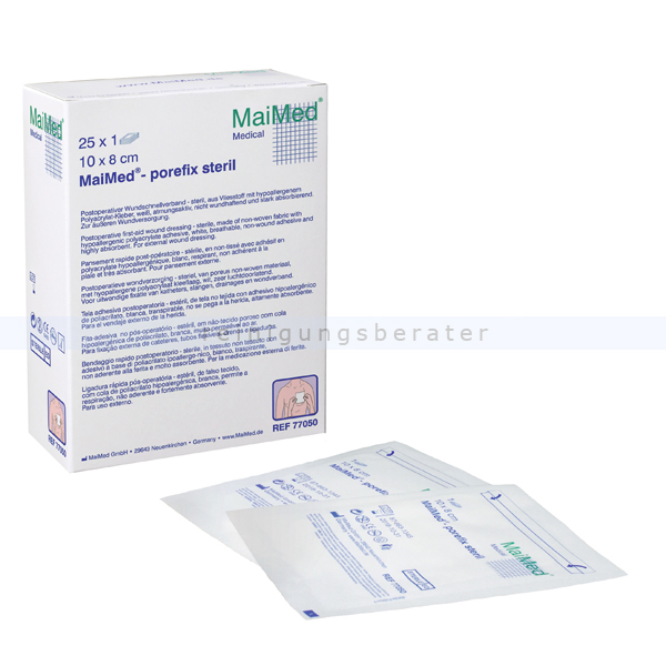 Wundpflaster MaiMed porefix steril 10 x 8 cm, 25 Stück