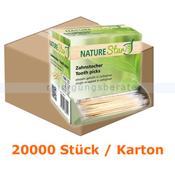 Zahnstocher NatureStar BIO Bambus 65 mm 20000 Stück