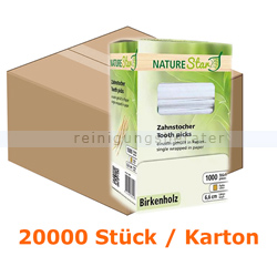 Zahnstocher NatureStar BIO Birkenholz 65 mm 20000 Stück